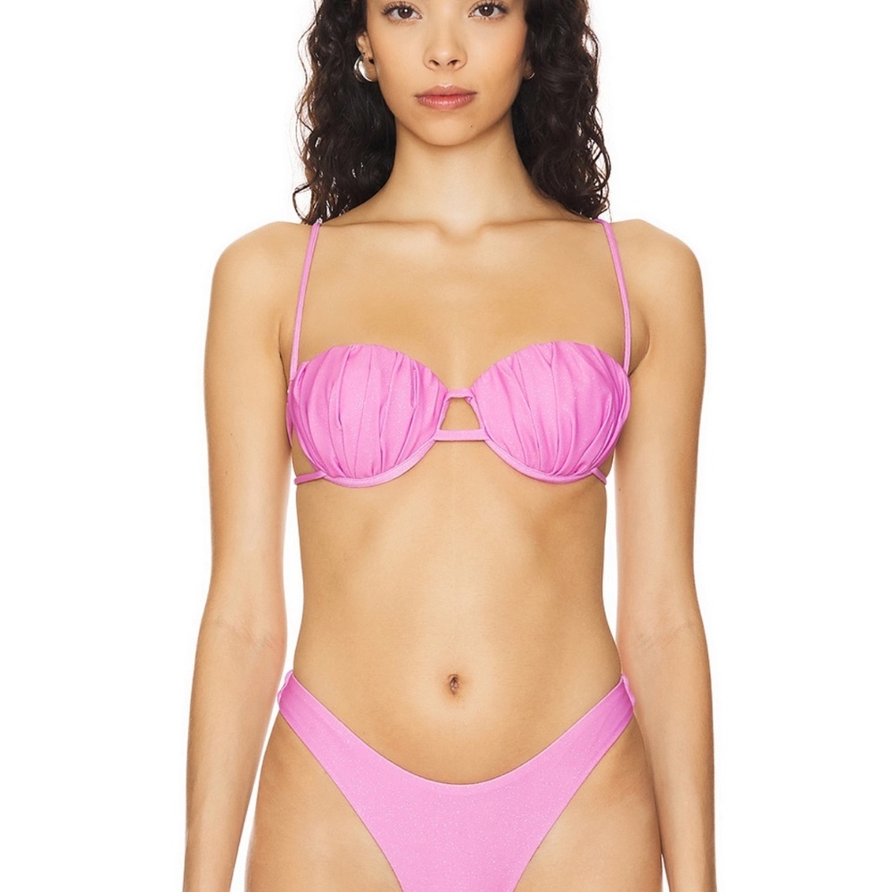 Pink Oceanus glitter shell Bikini Set